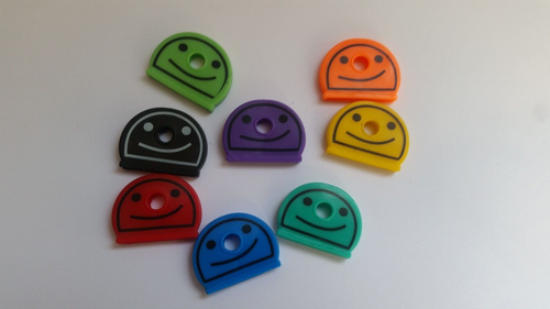 Tapas para llaves sonrientes de plástico suave colores mezclados cubiertas tapa superior etiqueta identificador de puerta - Imagen 2 de 2