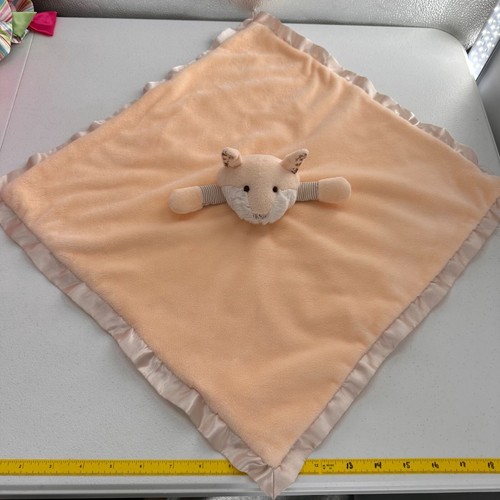 Stephan Baby Fox Plush Lovey Security Blanket Peach Cream Satin Trim Soft 17" a - Picture 2 of 10
