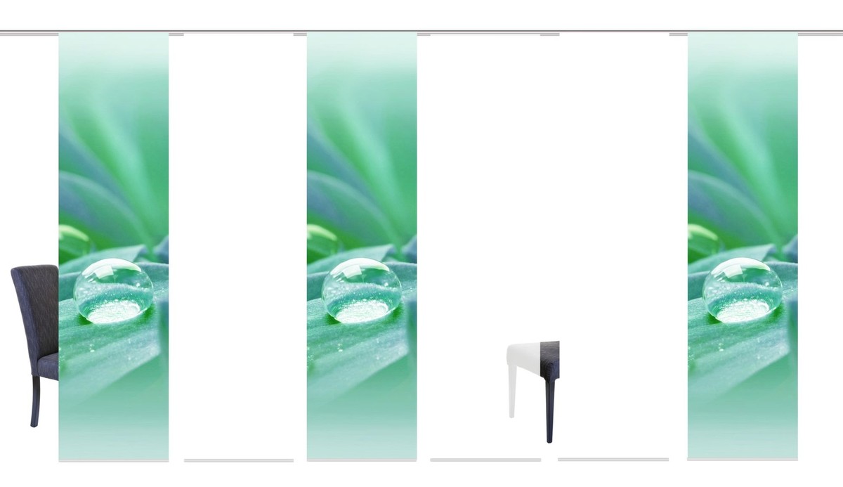 Wohnfuehlidee 3er-Set Flächenvorhang | Deko Blickdicht | WuXi | Höhe 245 Cm | 2X Dessin /1x Uni Transparent | Fb. Beere/weiß