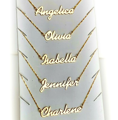 14K GOLD plated ANY Name Necklace Personalized Custom
