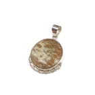 Sterling Silver Stone Pendant Jasper Round Silver Pendant Lot CM — photo 3