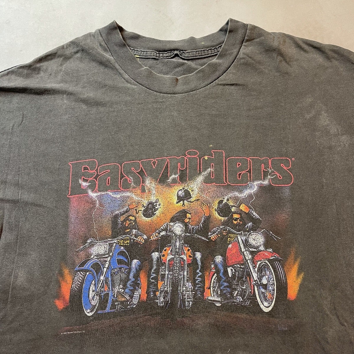 Vintage Easyriders Motorcycle Tee Shirt 90's Thrashed