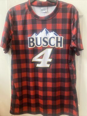 In Your Face Apparel Buffalo Plaid Busch 4 100% Polyester Nascar 