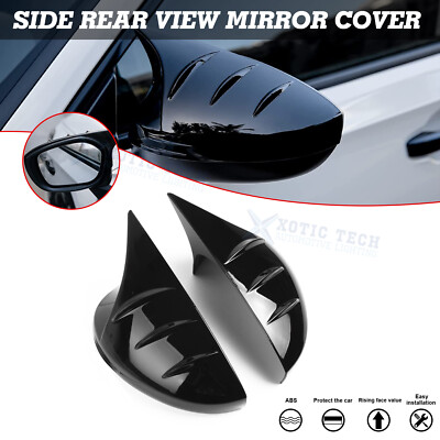 Set Glossy Black Side Mirror Cap Overlay Moulding For Honda Civic 2022-2025