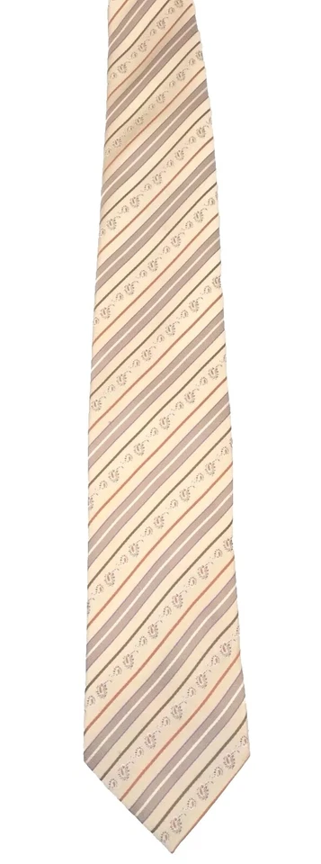 Steve Harvey Code Rojo Hombre Corbata Crema Multicolor Rayas Seda Foto 2 de 4