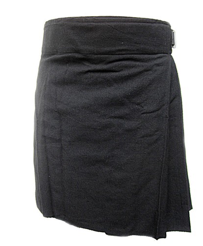 Kilt Schottenrock Solid Black+ Playd extra schwere Qualität Gr 30- 54 Gothic - Bild 3 von 4