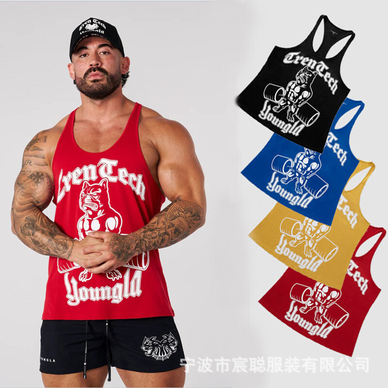 Youngla Men Gym Tank Top Vest Sleeveless Bodybuilding Fitness Muscle Tee T Shirt