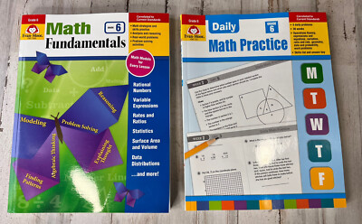 Math Fundamentals And Math Practice Books Grade 6  New
