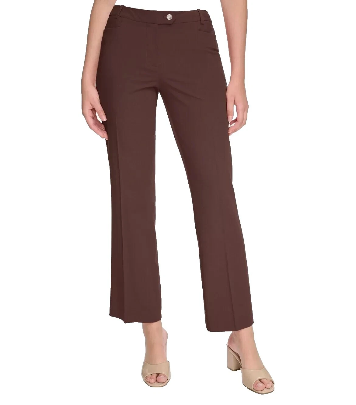 Calvin Klein Polyester Brown Pants for Women