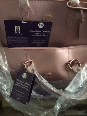 joy mangano metallic leather tote