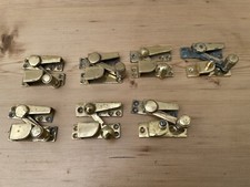 7x Reclaimed brass sash window locks knobs
