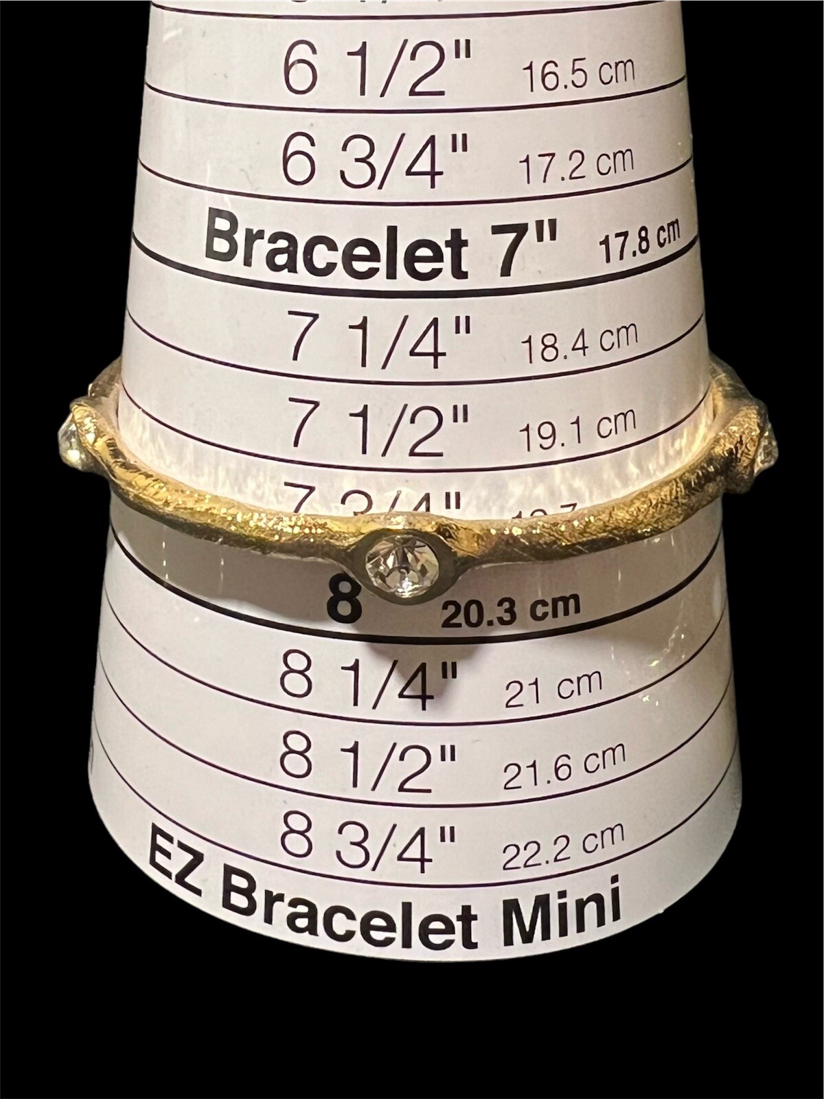 Textured Gold Tone Stackable Bangles With Rhinest… - image 8