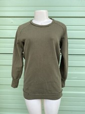 NEW ZARA Olive Women Long Sleeve Round Neck Sweatshirt S E57