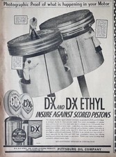 Large 1935 newspaper ad for D-X Gas -Photo proof, what's happening in your motor