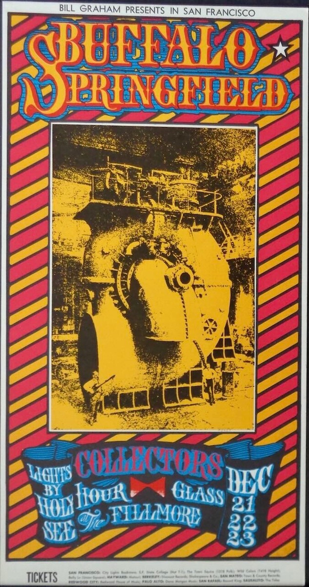 BUFFALO SPRINGFIELD BG 98 OP3 FILLMORE concert poster BILL GRAHAM
