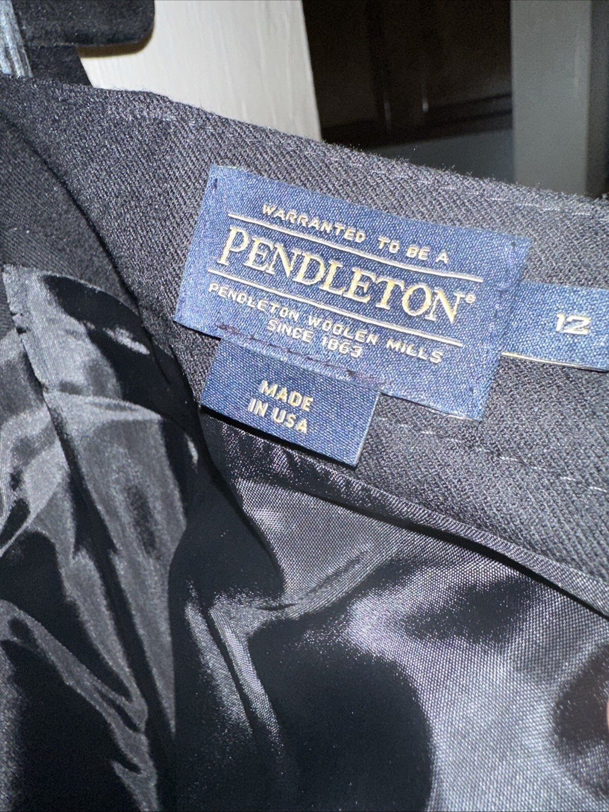 PENDLETON SKIRT Solid Black 100% Virgin Wool~Wome… - image 6
