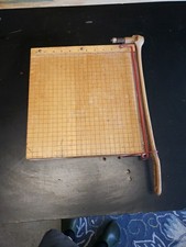 Vintage INGENTO Paper Cutter 1132 - 12" Wood Table Guillotine Hand Cutter