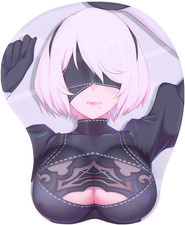 2B Anime Mouse Pads with Wrist Rest Gaming 3D Mousepads 2Way Skin 2B 01 