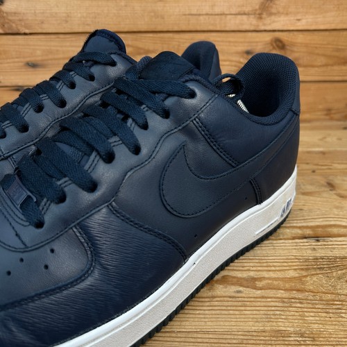 Nike Trainers Mens Size UK 12 Air Force 1 Low 07 Blue Obsidian Leather Shoes AF1 - Picture 9 of 13