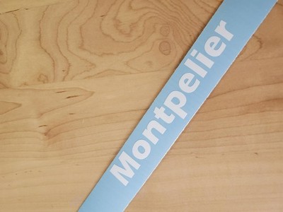 Montpelier decals stickers vinyl (2)  PAIR Gloss WHITE 10'' FAST USA