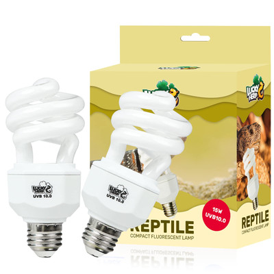 2 Pack UVA UVB Reptile Light, 15W 10.0 UVB Bulb for Desert Reptiles, Compact ...