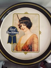 Vintage Pabst Blue Ribbon Tin Beer FLAPPER GI...