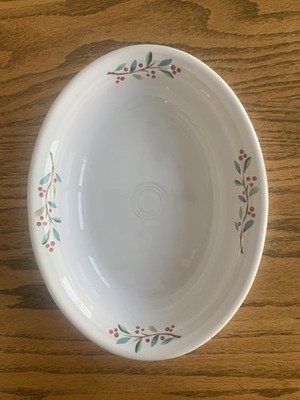 Fiestaware Christmas Oval Vegetable Bowl 10 1/4 X 7 3/4 Inches USA