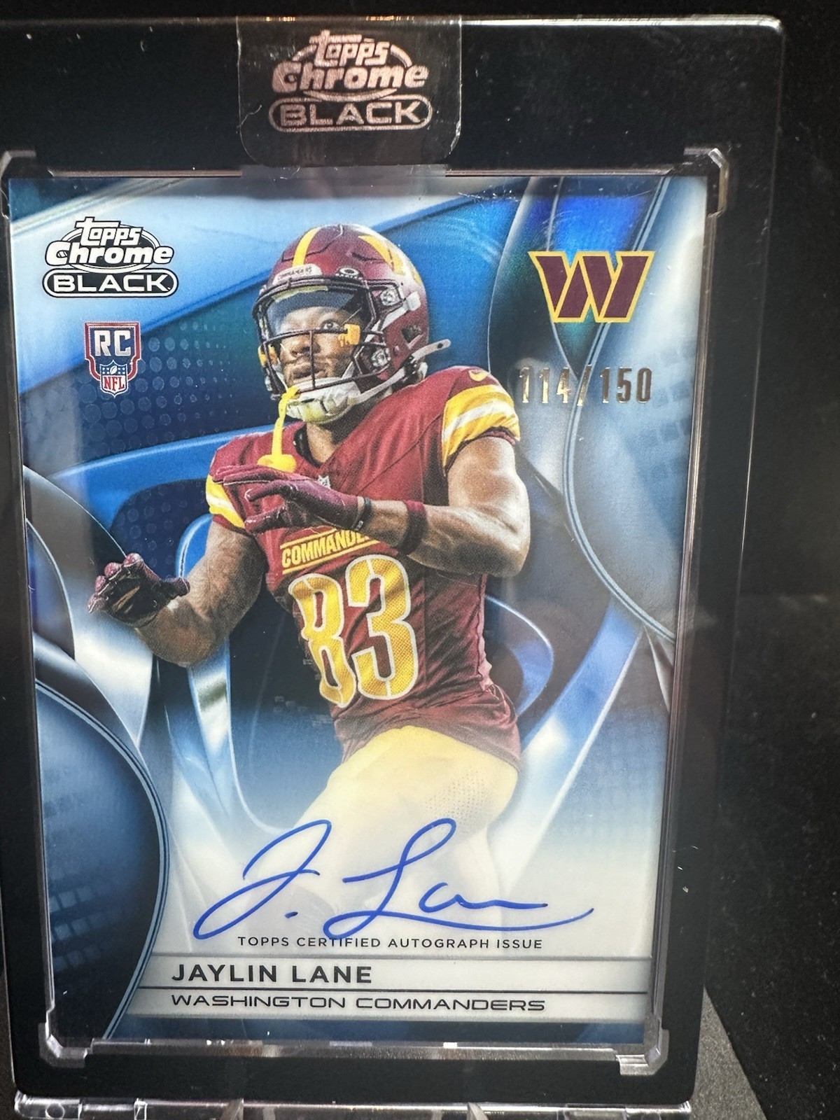 Jaylin Lane Topps Chrome Black Rookie Autographs #JL Blue Refractor