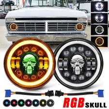 For 1953-1977 Ford F-100 F-250 F-350 Pickup Pair 7 Rgb Led Headlights Halo Drl For 1953-1977 Ford F-100 F-250 F-350 Pickup Pair 7 Rgb Led Headlights Halo Drl