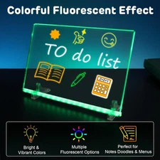 7 Colors LED Note Board with Invisible Stand,  12"X8" Led Drawing Board Light...