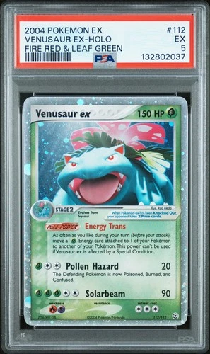 2004 POKEMON EX FIRE RED & LEAF GREEN #112 VENUSAUR EX-HOLO PSA 5