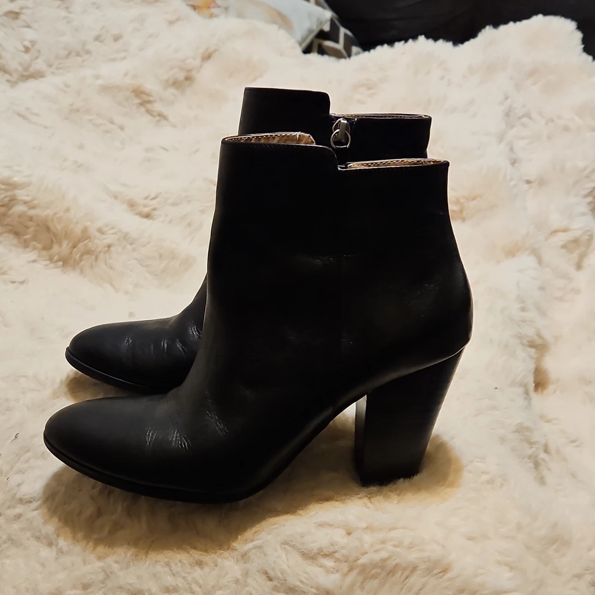Bottines Talons Hauts Noires Adrienne Vittadini Taille 8 - Modèle Tikki En Cuir