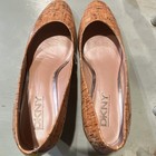 DKNY Women's Tan Cork Wedge Heel Pointed Toe Slip-On Logo Accent Size 10 — photo 1