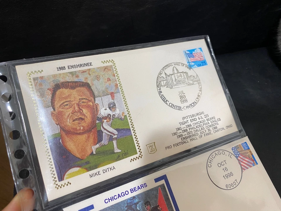 Stamped Envelope cachet art lot of 3: Mike Ditka HOF Bears Dolly Parton - Image 2 of 4