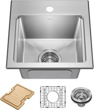 Kraus KWT631-15 Fairlane 15" Drop In Single Basin Stainless Steel - Stainless