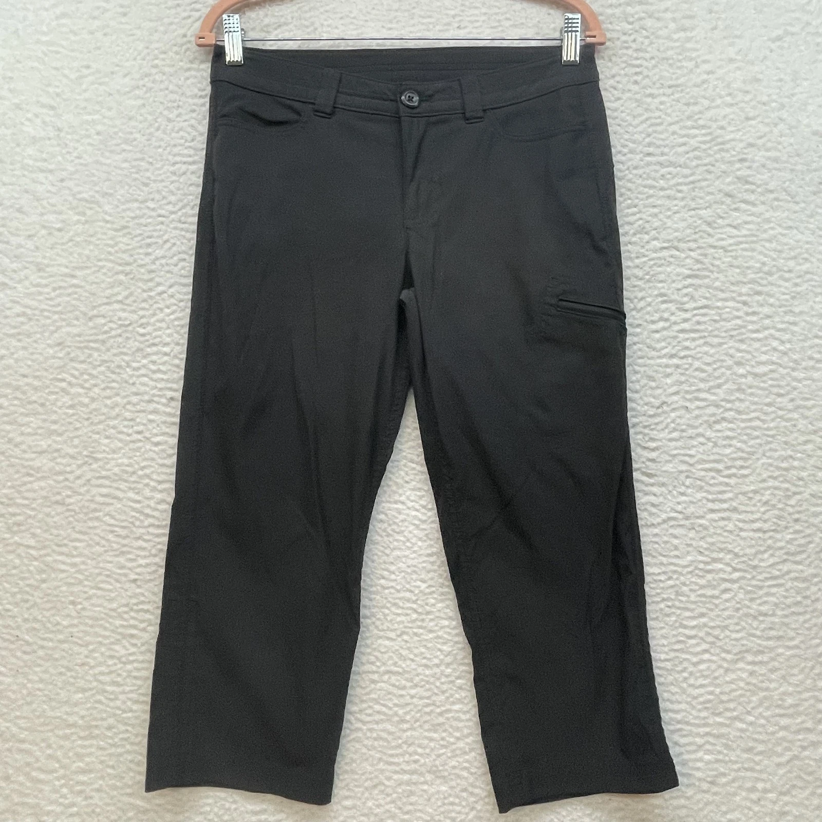 Eddie Bauer Pants Womens 6 Black Hiking Capri Crop Straight Leg Cargo Outdoor
