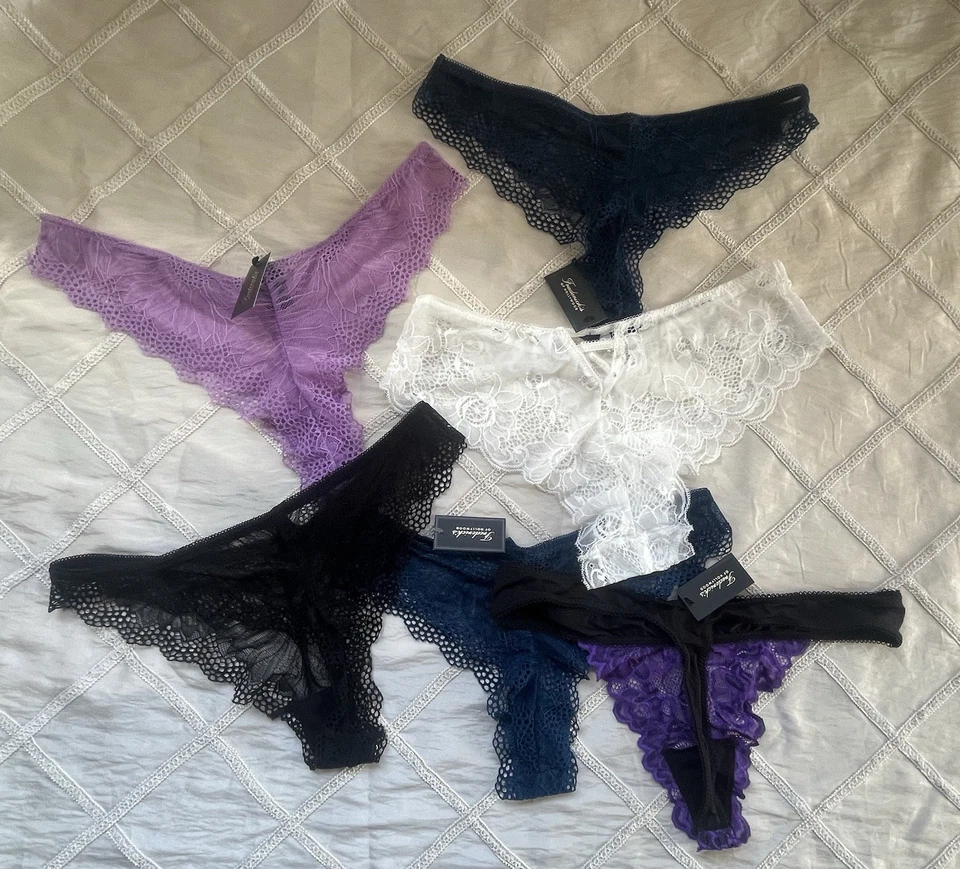 New Frederick's of Hollywood Women's Lace Underwear Panties Set of 6- Size L-NWT - Image 2 of 4