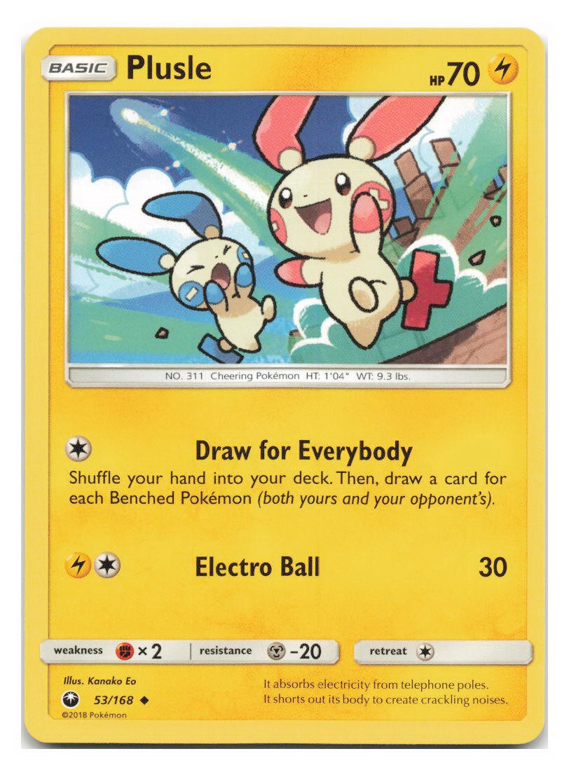 Plusle #53/168 SM - Celestial Storm Pokemon tcg