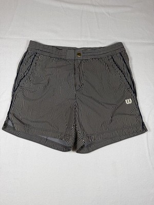 Wilson Women's Blue and White Striped Athletic Shorts Size S