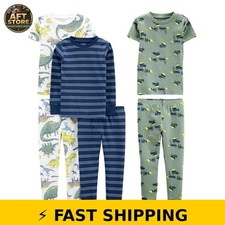 Simple Joys by Carter's Boy's Cotton Pajama Set, Blue/Green Dino, 5T