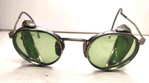 Vintage American Optical Ful-vue Aviator Sunglasses AOM Side Shield Steampunk