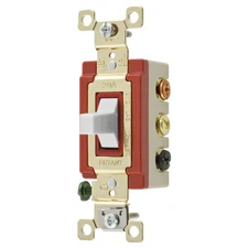 Bryant 4925W Toggle Switch 20A 120/277V AC Double Pole Double Throw White