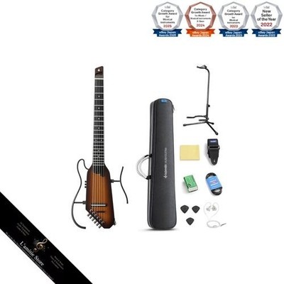 Donner HUSH-C Sunburst E-Gitarre mit Ständer Headless integriertem...