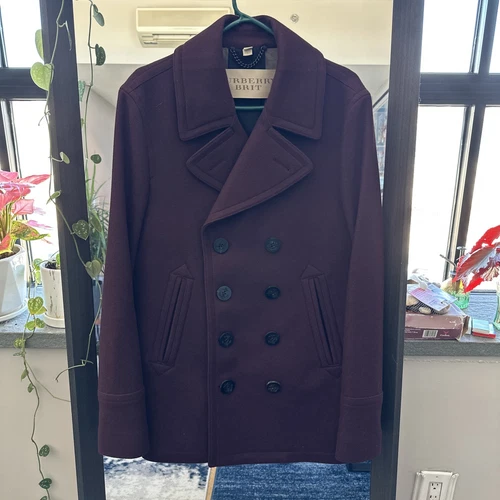 Pavone uomo Burberry Brit Eckford misto lana cashmere bordeaux taglia L