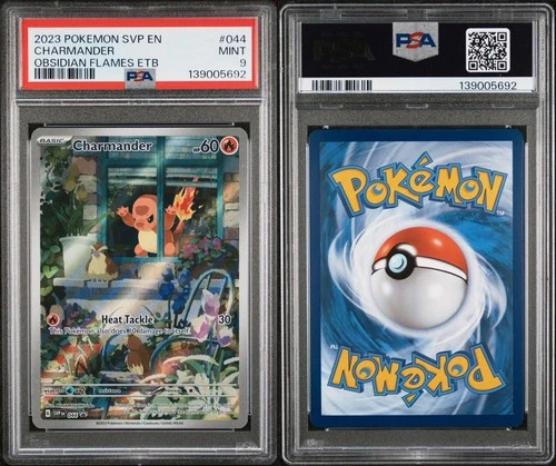 Pokemon Charmander 044 Promo IR - Obsidian Flames ETB - PSA 9 (resub candidate)