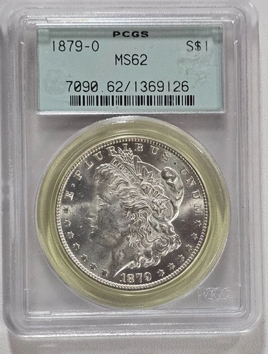 1879-O MORGAN SILVER DOLLAR PCGS MS62 GREEN LABEL (1069)