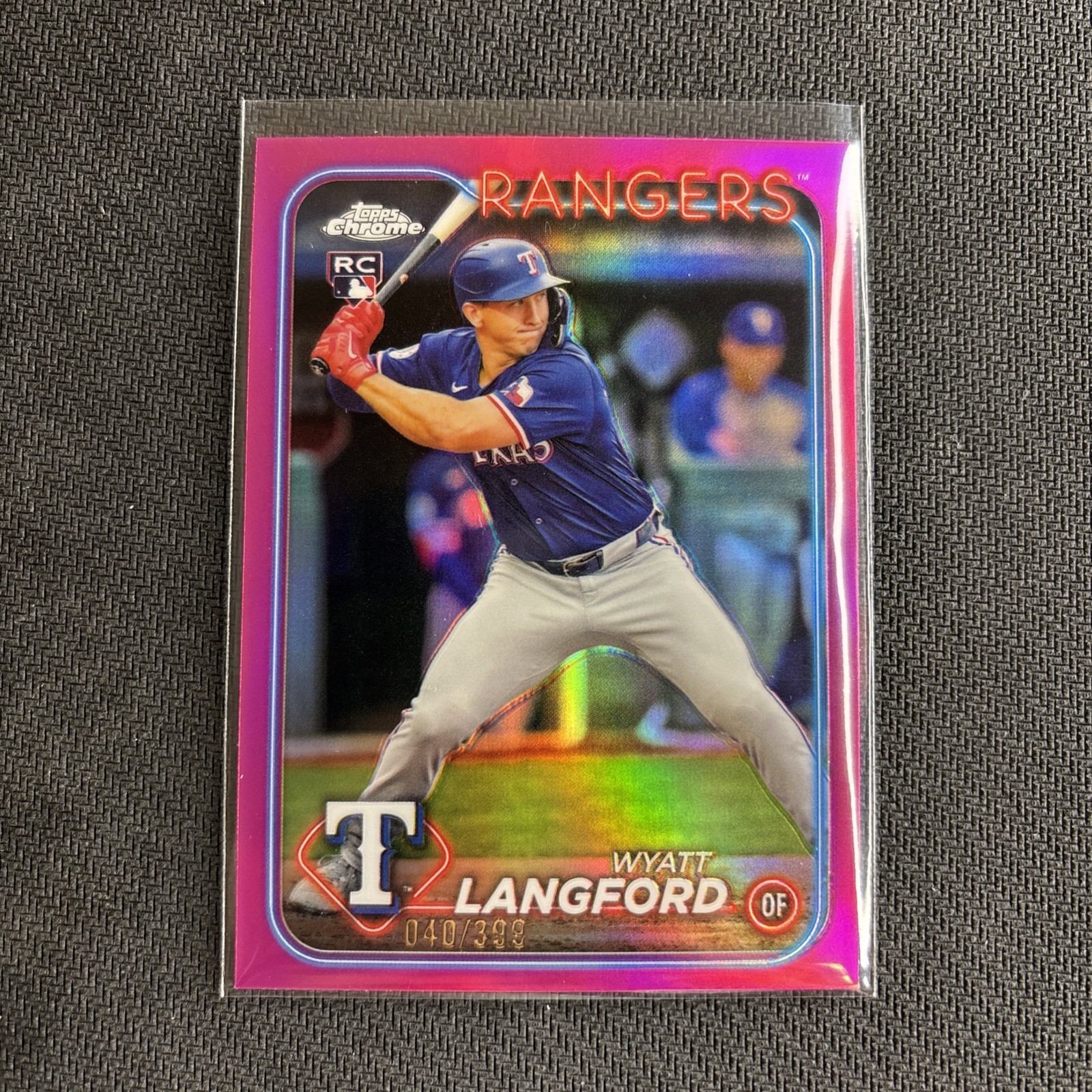2024 Topps Chrome Update MAGENTA REFRACTOR /399 Wyatt Langford RC Texas #USC35