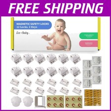Eco Baby Magnetic Cabinet Locks 12 Pack - No Tools Needed