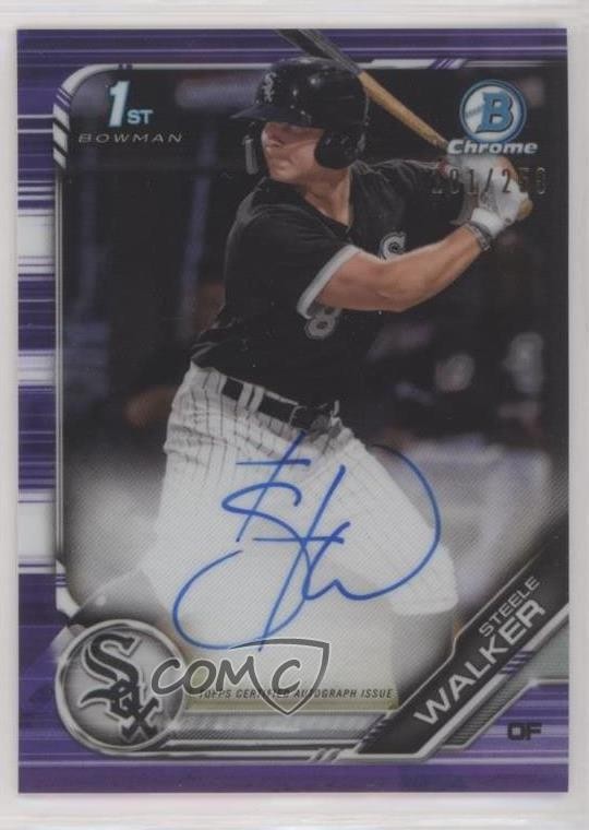 2019 Bowman Chrome Prospect Purple Refractor /250 Steele Walker #CPA-SW Auto 0a2