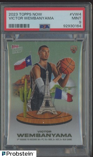 2023 Topps Now #VW4 Victor Wembanyama Spurs RC Rookie PSA 9 MINT